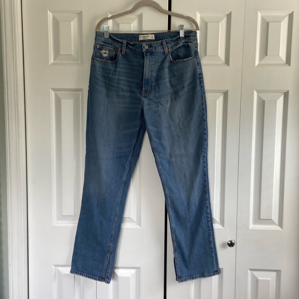 The skinny, high-rise, size 12/31, Abercrombie and Fitch jeans. Never been worn.